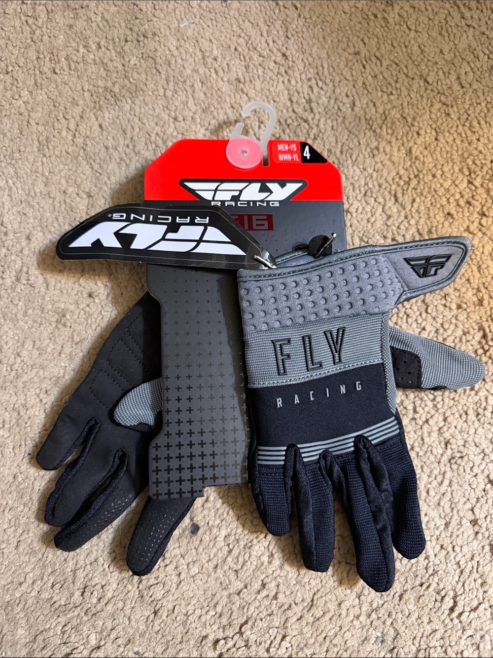 FLY Racing Grey & Black Motocross Gloves